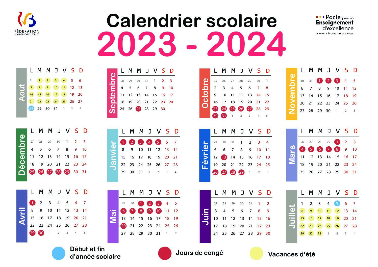 Calendrier Scolaire 2023-2024 (PDF) (Ressource 17034)